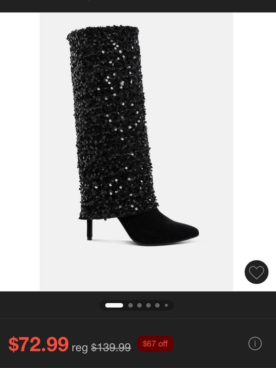 Target Shoes - Target Black Sequin Over-the-Knee Boots